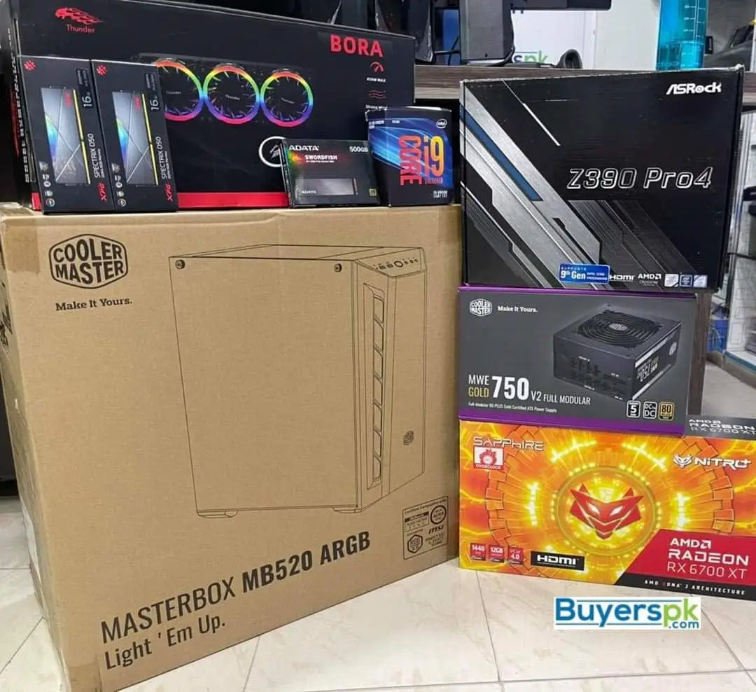 Intel 9900K Processor System Assembled pairing with Sapphire 6700 XT GPU in Pakistan Intel 9900K Processor System Assembled pairing with Sapphire 6700 XT GPU in Pakistan